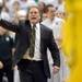 Michigan State head coach Tom Izzo gestures towards the court during the first second at Breslin Center in East Lansing on Tuesday, Feb. 12. Melanie Maxwell I AnnArbor.com
